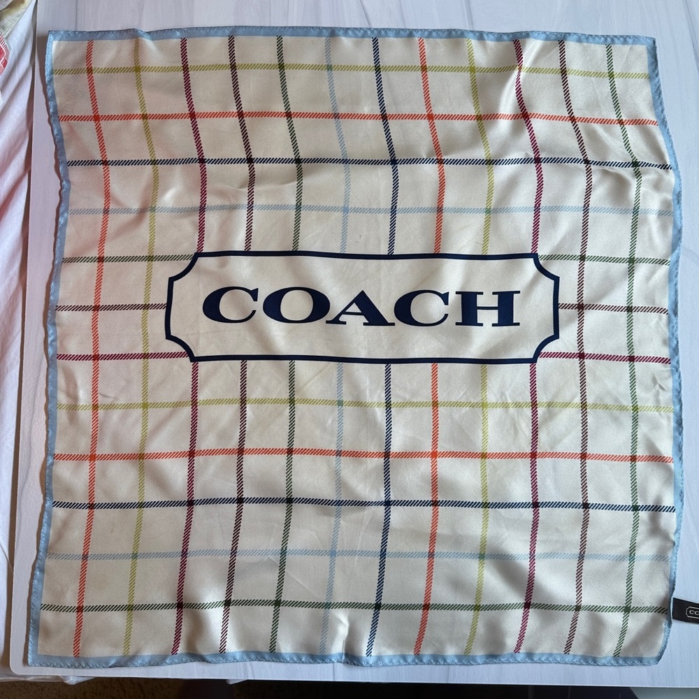 Coach silk scarf- 21”x21”